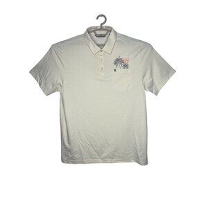 Travis Mathew‎ Men's Size XL Yellow Golf Polo W/ Palm Tree Pocket Accent